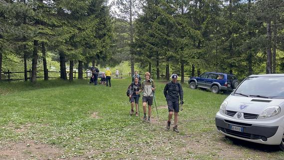     i 4 della Bislonga all'arrivo in Rifugio